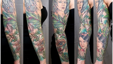 allstyle tattoo berlin ink marc lane fullsleeve aegypten egypt cleopatra snowwhite schnewittchen frosch frog horus eye auge color colortattoo