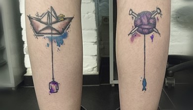 allstyle tattoo berlin ink sajo suriel watercolor aquarell knit strick paierschiff boat fishing