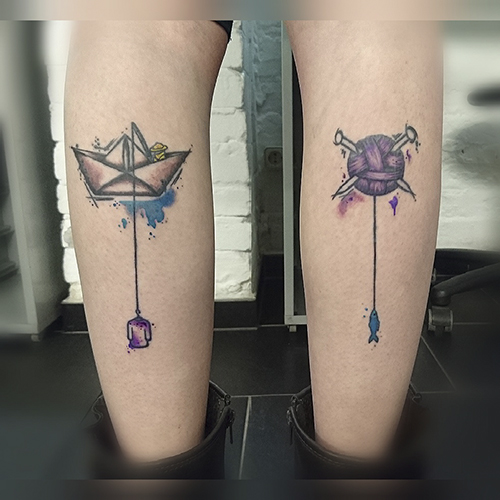 allstyle tattoo berlin ink sajo suriel watercolor aquarell knit strick paierschiff boat fishing
