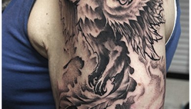 rouven materne rouvenmaterne rouvenmaternetattoo allstyletattooberlin allstyletattoo allstyle tattooberlin tattoo berlin ink phoenix black n grey