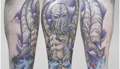 marclane marclanetattoo marc lane allstyletattooberlin allstyletattoo allstyle tattooberlin tattoo berlin color colortattoo ink cthulhu lovecraft fantasy monster dice