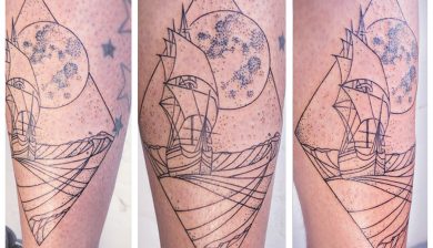 allstyletattooberlin allstyletattoo allstyle katriningwersentattoo katriningwersen linework lineworktattoo geometrictattoo geometric legtattoo tätowiertebeine maritime sailing sailingship boat dotwork fineline blackwork
