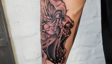 marclanetattoo allstyletattoo allstyletattooberlin allstyle face blackwork blackandgreytattoo stoneface cryingface dynamictattoos