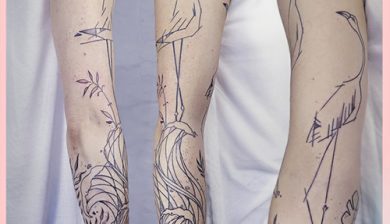 allstyletattooberlin allstyletattoo katriningwersentattoo katriningwersen sleevetattoo linework finelinetattoo animaltattoo lineworktattoo geometrictattoo geometrischestattoo vogeltattoo birdtattoo flamingotattoo armtattoo unbezahltewerbung unpaidads