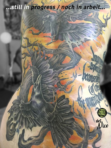 missnico allstyletattooberlin allstyletattoo raventattoo tattooinprogress rabentattoo rückentattoo backtattoo ink germantattooers berlintattoo tattooberlin berlin birdtattoo colortattoo colorrealism farbrealismus cooltattoo