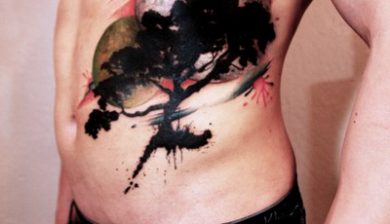 daniswaynetattoo dani_swayne daniswayne allstyletattooberlin allstyletattoo illustrativetattoo watercolortattoo graphicdesign graphictattoo ribtattoo rippentattoo moontattoo treetattoo mondtattoo baumtattoo ribpiece colortattoo
