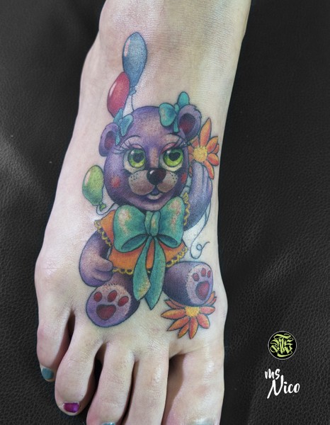 missnico missnicotattoo allstyletattooberlin allstyletattoo teddy teddybeartattoo tattooteddy comictattoo newschooltattoo colortattoo tattoo ink foottattoo cutetattoo sweettattoo carebeartattoo glücksbärchitattoo germantattooers