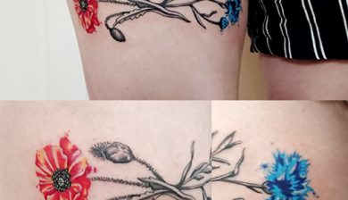 poppy poppytattoo cornflower flowers floral flowertattoo klatschmohn commonpoppy thightattoo oberschenkeltattoo girlswithtattoos girltattoo sajosuriel sajo #sajotattoo kornblume mohn allstyletattooberlin allstyletattoo berlin tattoo tattooberlin colortattoo aquarellblumen aquarell aquarelltattoo watercolortattoo illustrativetattoo freehandtattoo