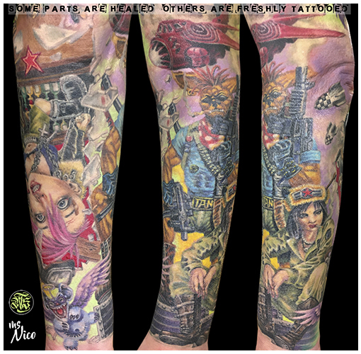#missnico #allstyletattooberlin #allstyletattoo #tattoo #berlin #berlintattoo #tattooberlin #fkirons #eternalink #realistictattoo #tankgirl #tankgirltattoo #armtattoo #fullsleevetattoo #tattoorealistic #ink #inktattoo #tattoolife #cooltattoo #nicetattoo #besttattoo #colortattoo #instatattoo #tattoospirit #germantattooers #missnicotattoo #comictattoo #comicbooktattoo