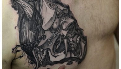 daniswaynetattoo daniswayne allstyletattooberlin allstyletattoo hannyamasktattoo hannyamaske femaledemon chesttattoo blackandgreytattoo watercolortattoo aquarelltattoo blackngrey #japanesetattoo japanesemythology japanesetheater berlintattooer inkinberlin